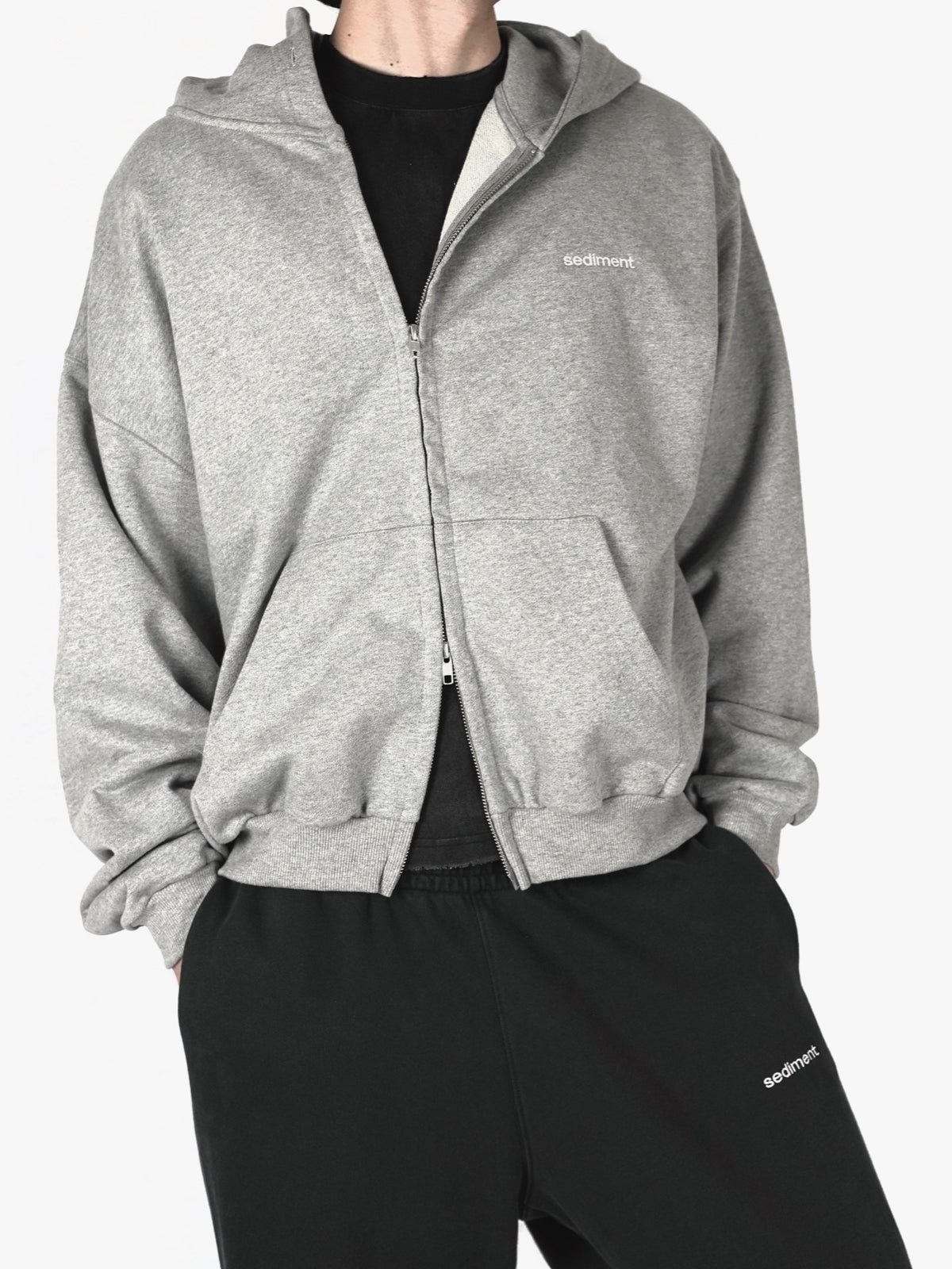 Heather Grey Permanent Zip-Hoodie