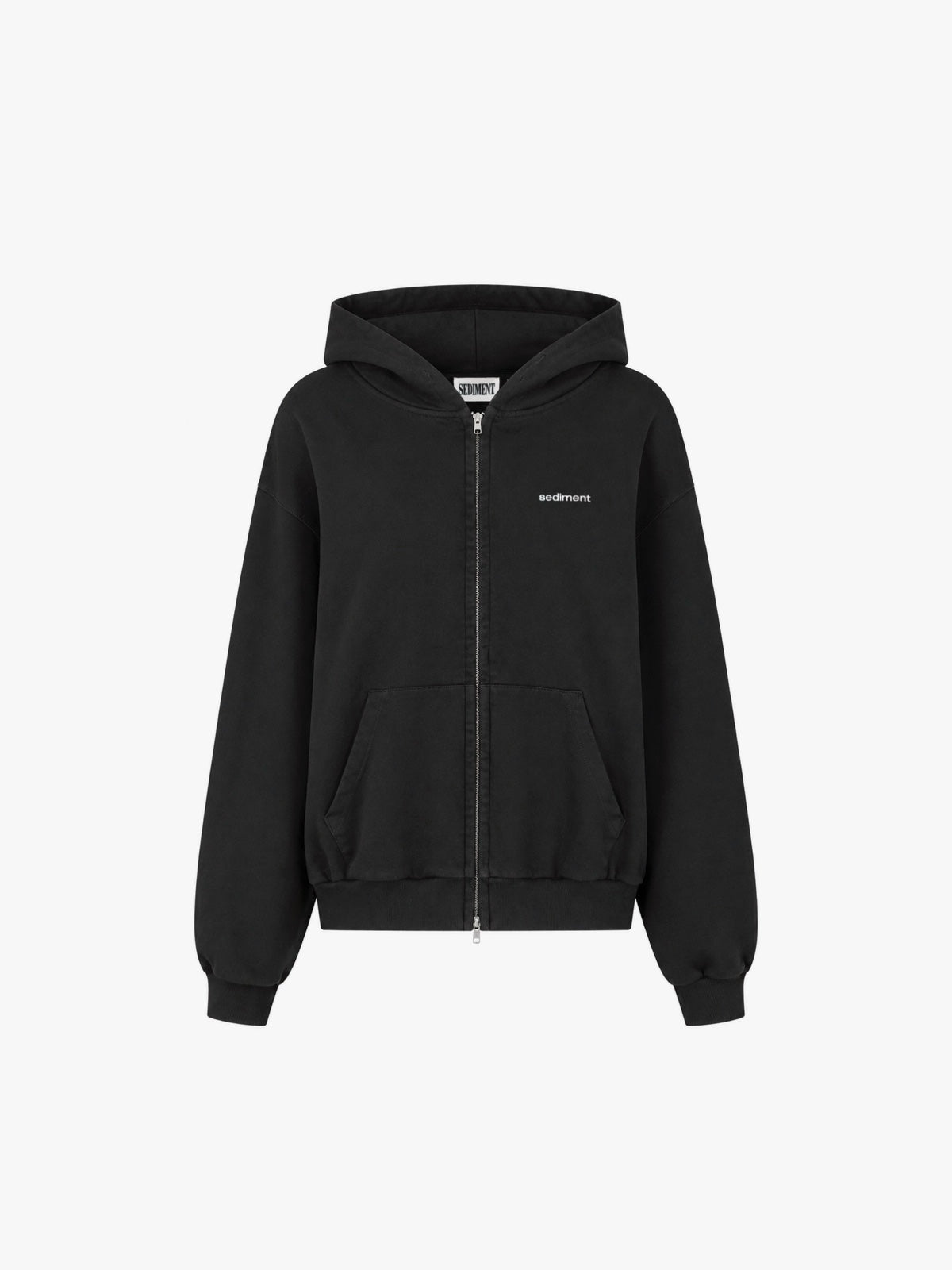 Vintage Black Permanent Zip-Hoodie