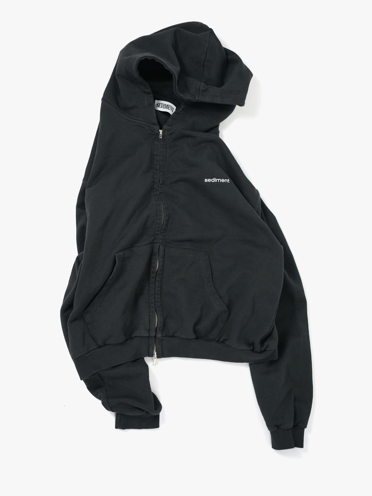 Vintage Black Permanent Zip-Hoodie